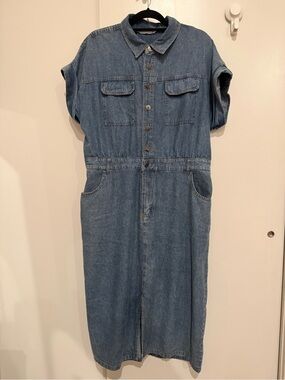 Classic Blue Denim Shirt Dress
